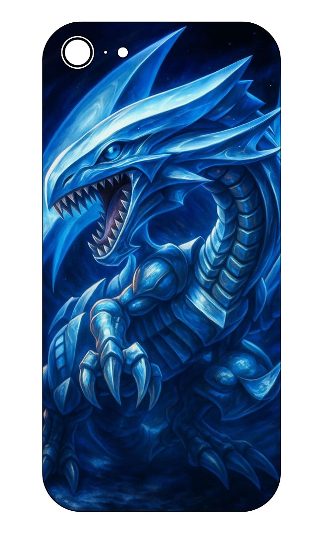 Sublimation Printed iPhone Case – Blue-Eyed White Dragon Design