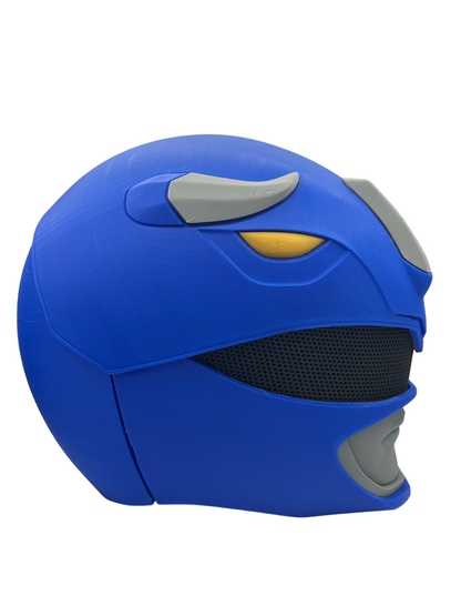 MMPR Blue Ranger 3D printed cosplay helmet left side view
