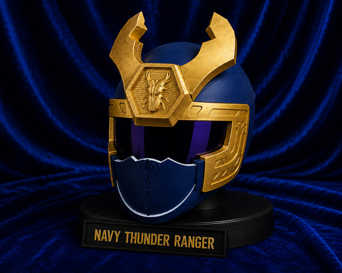Power Rangers Ninja Storm Navy Thunder Ranger Fully Assembled Helmet
