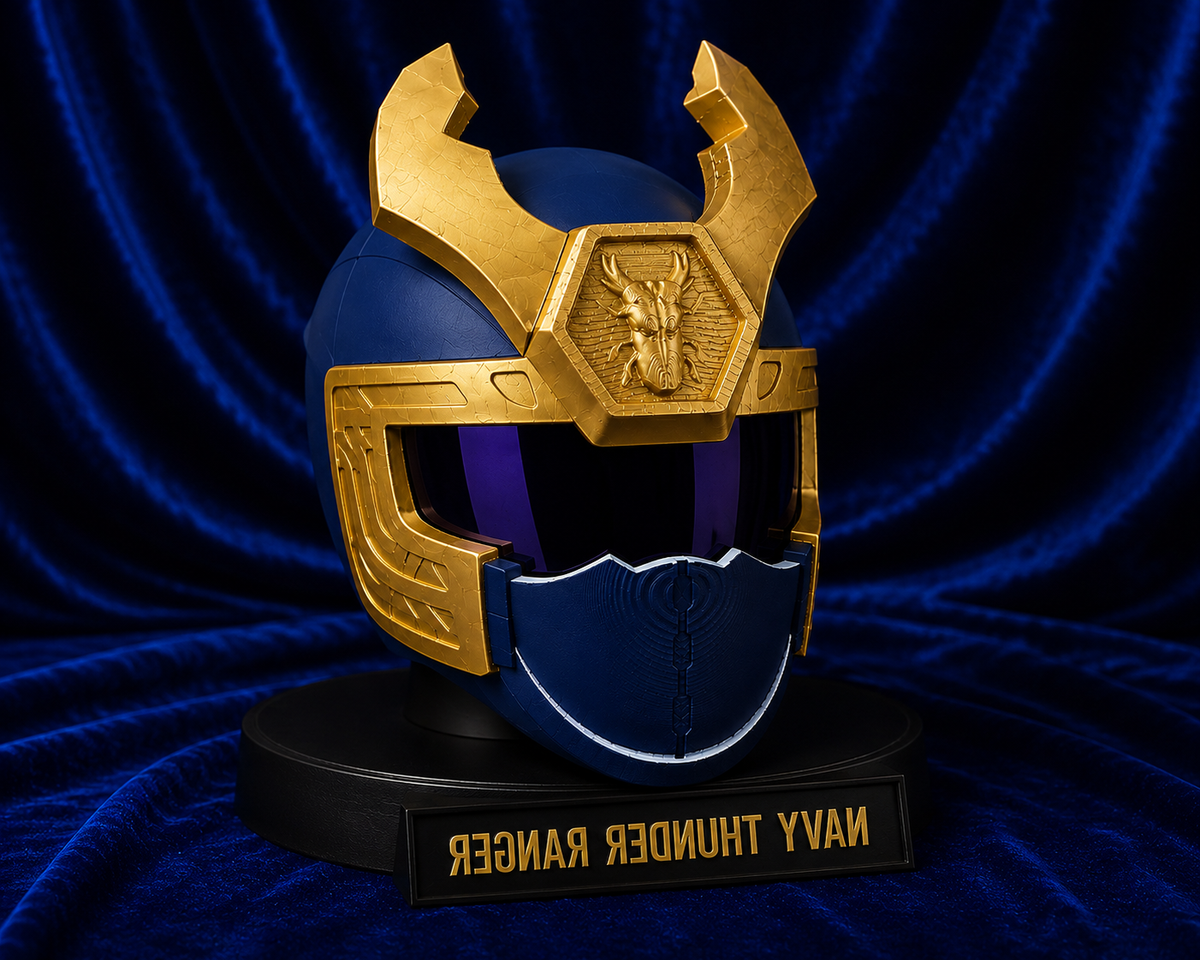 Power Rangers Ninja Storm Navy Thunder Ranger Fully Assembled Helmet