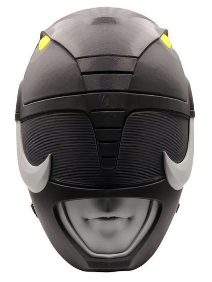 MMPR Black Ranger 3D printed cosplay helmet front view