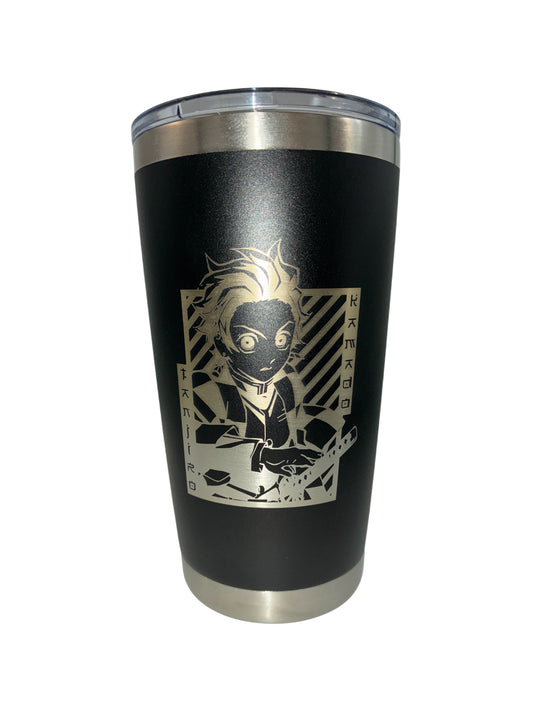Demon Slayer Tanjiro Laser Engraved 20 oz Tumbler – Anime Stainless Steel Travel Cup | Tanjiro Kamado Drinkware