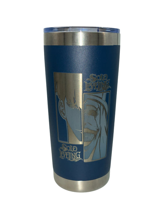 20 oz Laser Engraved Jinwoo & The State of God Tumbler – Solo Leveling Stainless Steel Travel Mug