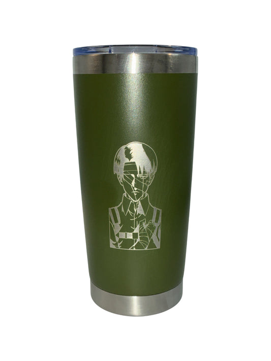 20 oz Laser Engraved Levi Ackerman Tumbler – Attack on Titan Stainless Steel Travel Mug