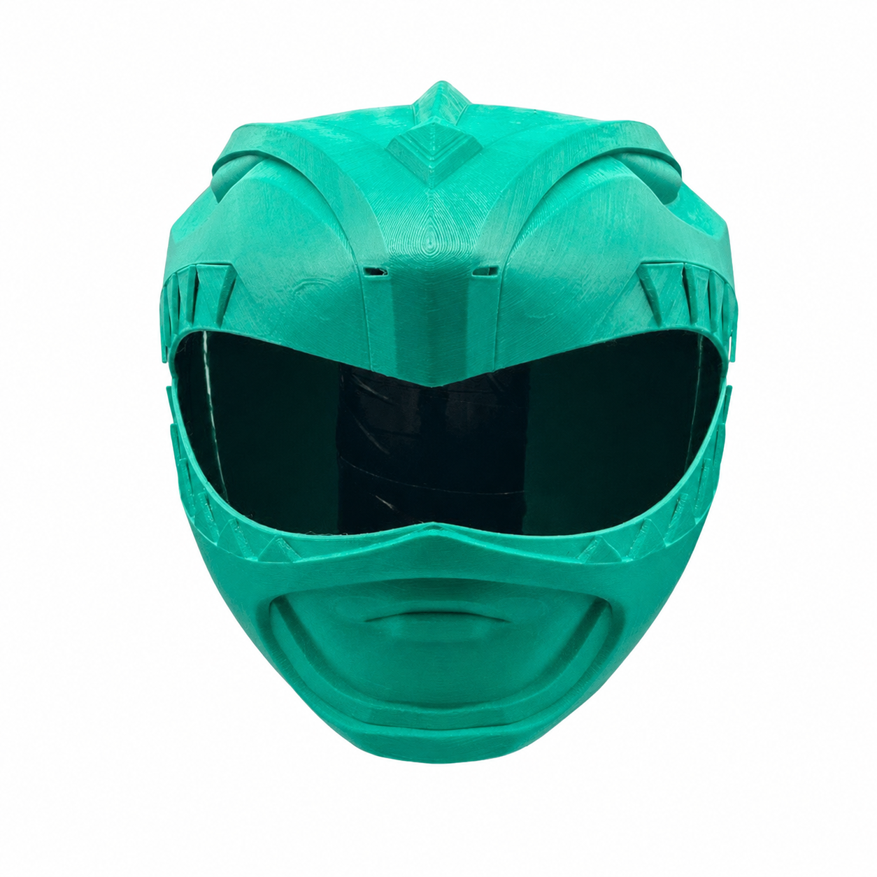 Green Ranger helmet kit front view sized to match White Ranger helmet