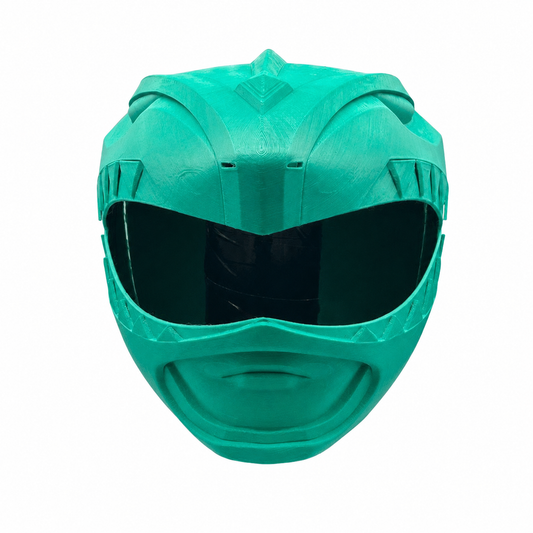 Green Ranger helmet kit front view sized to match White Ranger helmet